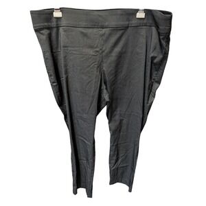 Ophelia Roe Pants Womens 3X Black Pinstripe Stretch Pull On Trousers Excellent